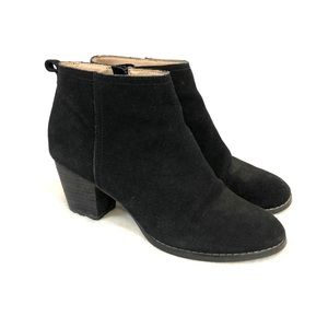 Land's End Black Suede Ankle Boots Size 9